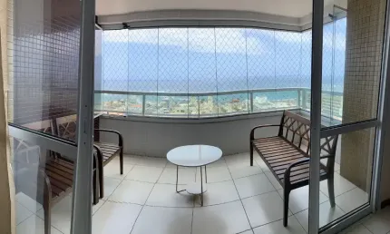 Apartamento para locação, 2/4, suíte, varanda, vista mar, 02 vagas garagem