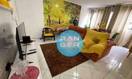 Apartamento com 2 dormitórios para alugar, 93 m² por R$ 5.000,00/mês - Gonzaga - Santos/SP
