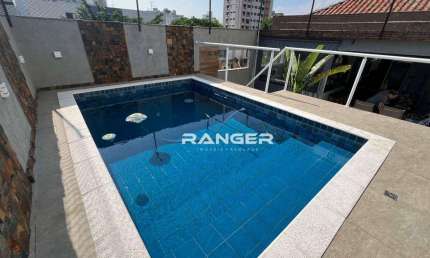 Sobreposta Alta Duplex com Piscina, Churrasqueira e 2 Vagas Paralelas - Aparecida - Santos