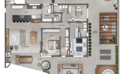 Apartamento para Venda em Florianópolis, Cacupé, 3 dormitórios, 3 suítes, 5 banheiros, 2 vagas