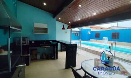 Belíssima casa com 3 suítes, piscina e SPA, Jd Britânia, Caraguatatuba - SP