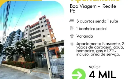 Apartamento com 3 quartos para alugar na Rua Almirante Batista Leão, Boa Viagem, Recife
