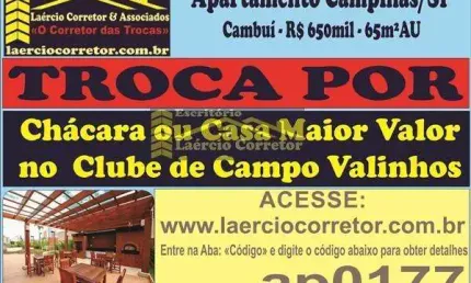 Apartamento venda em campinas bairro cambuí, ótima localização, ou troca por casa clube de campo valinhos