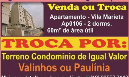 Apartamento Para Venda, Edifício Solimões Amazonas No Bairro Vila Marieta, Localizado na Cidade De Campinas / SP.