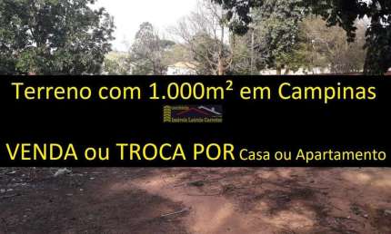 Terreno Venda em Campinas com 1.000m² de área Parque Aeroporto - R$ 430.000,00 Estuda Permutas