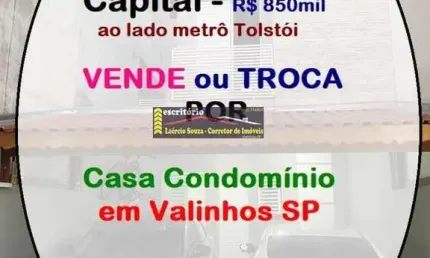 Casa à venda em são paulo capital, região da mooca r$ 850mil ou troca por casa condominio em valinhos até r$ 1.500.000