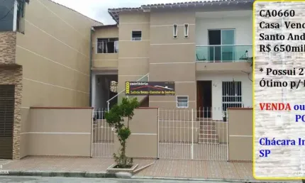 Casa Venda Santo André SP, R$ 650mil Ou Troca Por Chácara Interior Igual Valor