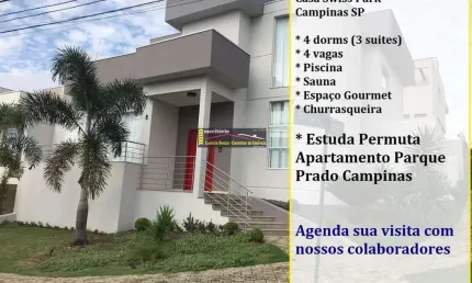 Casa condomínio à venda, swiss park, cond. biel r$ 1.970.000,00, 4 dorms (3 suites), estuda permuta apartamento pq prado