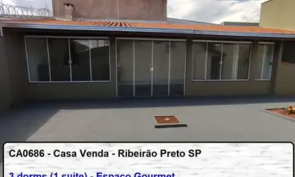 Casa Venda emm Ribeirão Preto, Excelente Localização R$ 495.000,00 Venda ou Troca Por Casa em Valinhos até R$ 1milhão