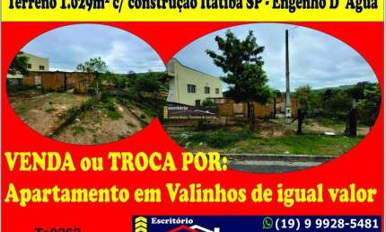 Terreno Venda em Itatiba com 1129m² com construção Engenho D`Água - R$ 250mil ou Troca Por Apartamento Valinhos