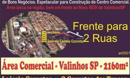 Área Venda em Valinhos SP, bairro Capuava (saída para Rodov. D. Pedro), Frente para Rodovia - 2.170m² - R$ 1.900.000,00