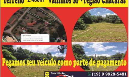 Terreno Venda em Valinhos, Parque Valinhos, 2.460m², Excelente R$ 350.000,00 Aceita Seu Veículo, Financiamento Bancário