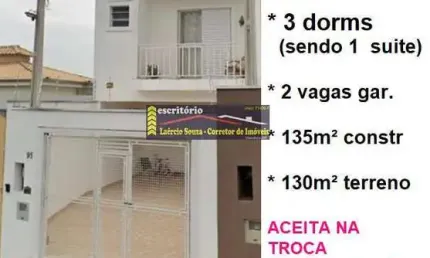 Casa Venda em Campinas SP, Jambeiro, 3 dorms (1suite), 2 vagas, R$ 590.000,00  Aceita na Troca Apartamento até R$ 210mil