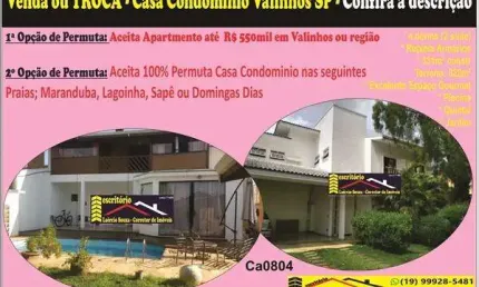 Casa Condomínio à Venda, Condominio Maison Blanche, 4 dorms (2 suites) - R$ 1.430.000.00 Aceita Trocas, Descrição Anunci