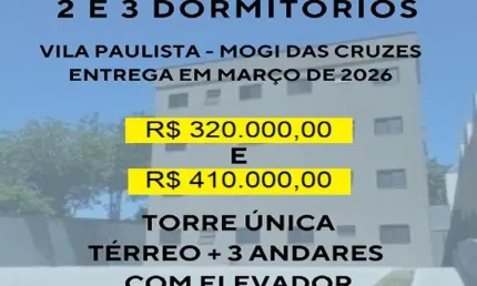 Apartamento 2 dorms (1 suíte) sacada e 1 vaga - vila paulista - mogi das cruzes