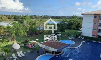 Apartamento à venda vista lagoa mobiliado no paraiso das águas em guarajuba bahia
