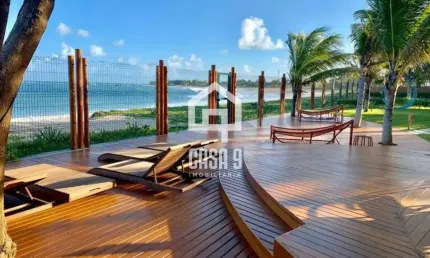 Apartamento térreo 3 suítes pé na areia a venda no condomínio lua nova em itacimirim bahia