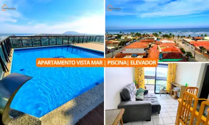 Apartamento 2 Dormitórios | Sacada vista mar | Piscina