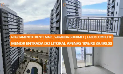 Apartamento frente mar | Menor entrada do litoral apenas 10%