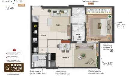 Apartamento com 1 quarto à venda na Avenida Nove de Julho, 141, Vila Adyana, São José dos Campos