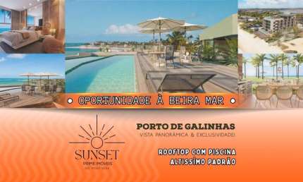 Vila Porto - FLAT COM PISCINA na beira-mar de Porto de Galinhas! NOVO! Pronto pra você desfrutar, investir com alta rentabilidade e valorização