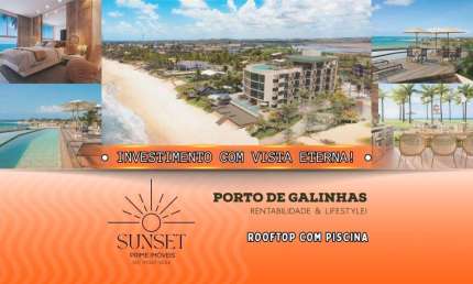 Vila Porto - FLAT COM PISCINA na beira-mar de Porto de Galinhas! NOVO! Pronto pra você desfrutar, investir com alta rentabilidade e valorização