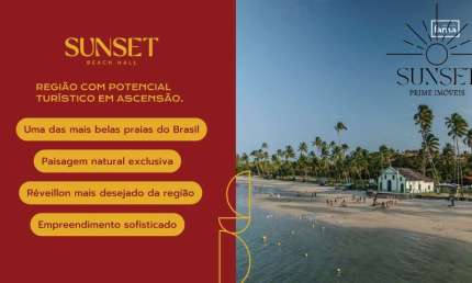 SUNSET BEACH HALL. EXCELENTE LANÇAMENTO pra você LUCRAR na Praia dos Carneiros - Tamandaré  - Studios, 1 e 2 quartos e Duplex. INVESTIMENTO GARANTIDO!