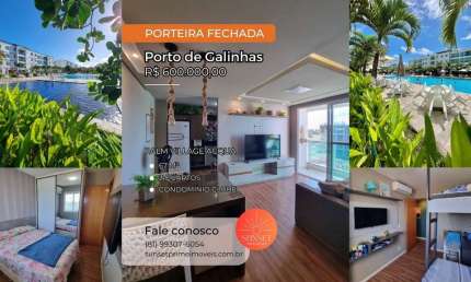 EXCELENTE APARTAMENTO MOBILIADO 3 DORMITÓRIOS (1 SUÍTE) COMPLETO! CONDOMÍNIO CLUB PALM VILLAGE ACQUA - EM PORTO DE GALINHAS