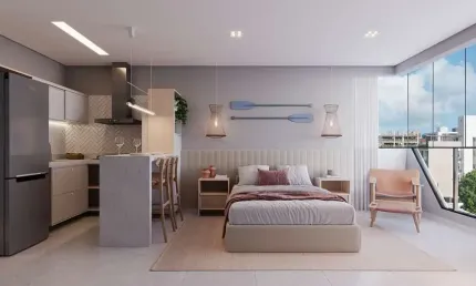 OPORTUNIDADE! Excelente investimento, valorização e rentabilidade: Studio Novo e Pronto pra morar à venda em Intermares - Cabedelo - Paraíba