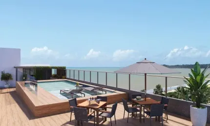 Apartamento Cobertura 1 quarto à venda na beira Mar de CABO BRANCO em JOÃO PESSOA - Paraíba - Ed. LauraMar - Entrega em fevereiro de 2027