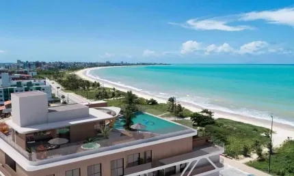 Só 15% sinal - frente mar - apartamento studio / flat de alto padrão à venda no bessa em joão pessoa - paraíba - lançamento p/ set/27 ed. iconyc -