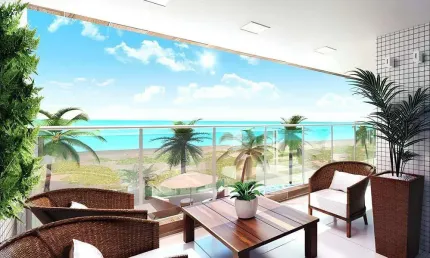 Frente mar alto padrão novo e pronto pra morar. apartamento 2 quartos 1 suíte à venda cabedelo - paraíba - ed. chaves do paraíso