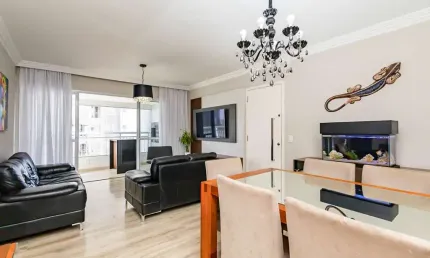 Apartamento mobiliado 3 suítes à venda no bairro portão, curitiba - paraná. condomínio residencial the square