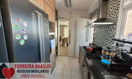 Apartamento 124m² varanda gourmet - campo belo - mobiliado