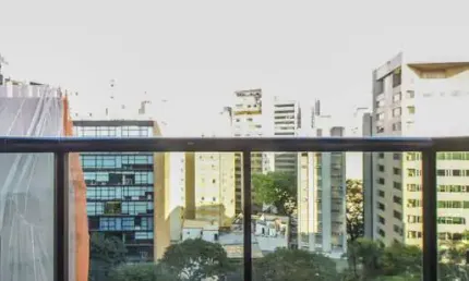 Flat mobiliado próximo Esporte Clube Pinheiros com 42 m2 1 dormitório com varanda 1 vaga