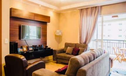 APARTAMENTO MOBILIADO COM VARANDA GOURMET NO PÁTIO FIGUEIRA VILA MASCOTE !