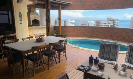 Excelente cobertura com vista mar, com 539,97m² e com área de lazer privativo