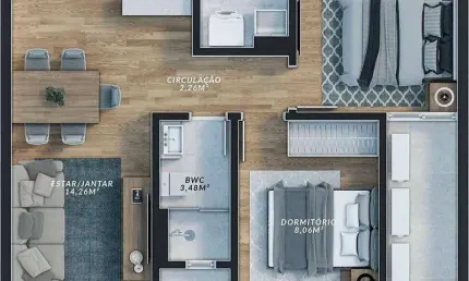 Apartamento com 2 dormitórios à venda, 53 m² por R$ 565.877,68 - Anita Garibaldi - Joinville/SC