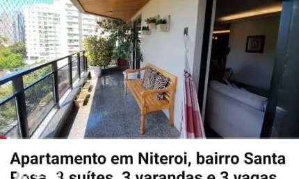 Asset imóveis vende apartamento com 3  varanda e 3 suítes, 215m², por r$ 1.790.000 - santa rosa - niterói/rj