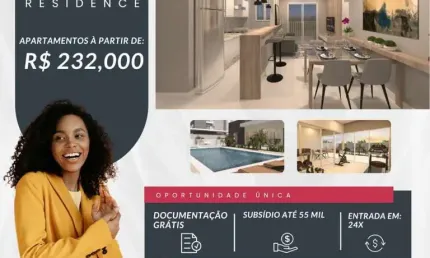 Apartamento à venda em marília-sp, no bairro palmital: 2 quartos, sala, banheiro, garagem - 50m² de área. confira!