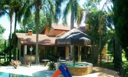 Chácara com 5 suítes e piscina em condomínio em indaiatuba