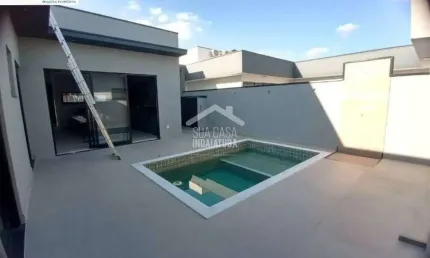 Casa terrea nova com 3 suítes e piscina no condomínio maria josé