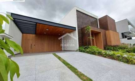 Casa nova com excelente projeto no Condomínio Vila dos Pinheiros 4 suítes, escritório, piscina e automação