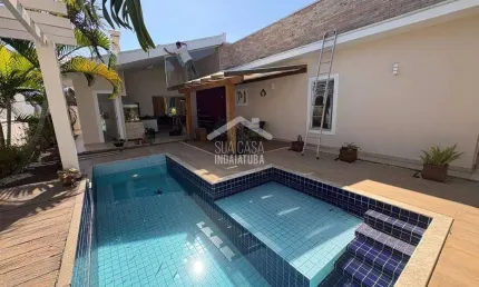 Casa terrea 4 quartos, escritório e piscina em condomínio de alto padrão em indaiatuba
