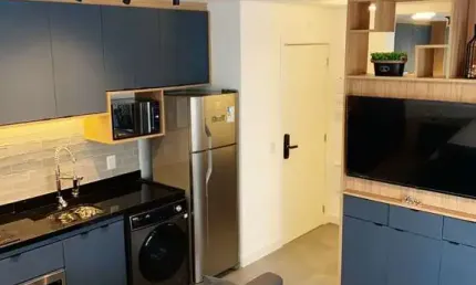 Studio totalmente mobiliado ao lado do metro para locação !!!
