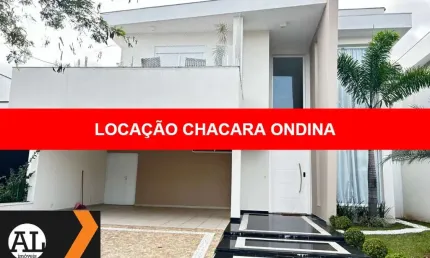 Lindo sobrado para locação no Condomínio Chácara Ondina em Sorocaba, com 270 m2 de área construída , piscina, 3 suítes, escritório