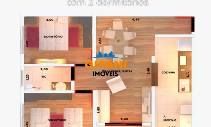 Ótimo Apartamento 02 Dormitórios Construção Nova em Bairro Cruzeiro Do Sul