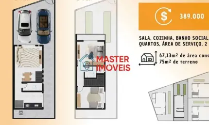 Casa com 2 quartos à venda na Das Flamboyants, Masterville, Sarzedo por R$ 389.000