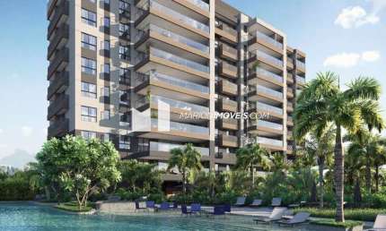 Apartamento em construção na Barra da Tijuca, 3 quartos (suítes). Concept, sala, lavabo, suíte de empregada, varanda; Infraestrutura, área de serviço