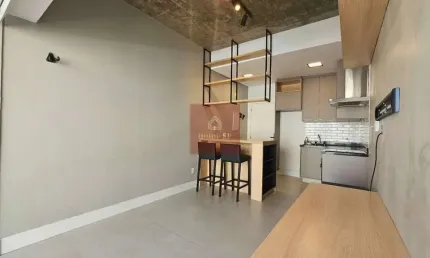 Studio moderno totalmente mobiliado, 1 vaga e com 44m² em moema em andar alto!